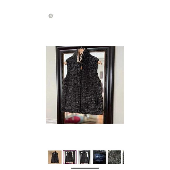 Simply Southern Gray Faux Fur Sherpa Vest Sz Sm Cozy & Warm Outerwear Full Zip - Picture 3 of 7